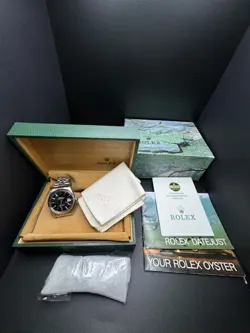 ROLEX DATEJUST 36MM BLACK DIAL  BOX AND PAPERS JUBILEE BRACELET