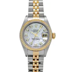 ROLEX DATEJUST 79173NG WHITE SHELL/DIAMOND WATCH 682950