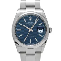 ROLEX DATEJUST 36 126200 BRIGHT BLUE FLUTED MOTIF WATCH 684396