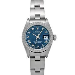ROLEX OYSTER PERPETUAL DATE 79240 BLUE WATCH 682944