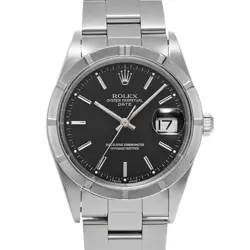 ROLEX OYSTER PERPETUAL DATE 15210 BLACK WATCH 676914