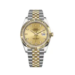 ROLEX DATEJUST 41 126333 YELLOW GOLD STAINLESS STEEL CHAMPAGNE DIAMOND DIAL