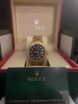 ROLEX DATEJUST - 116238 - GOLD JUBILEE LUXURY WATCH - BLACK DIAL