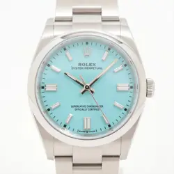 ROLEX OYSTER PERPETUAL 126000 SS SS AT TURQUOISE DIAL 1 EXTRA LINK