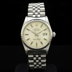 ROLEX OYSTER PERPETUAL DATEJUST WHITE GOLD BEZEL 36MM REF 16014 SERVICED + BOX