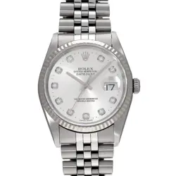 ROLEX DATEJUST 16234G SILVER/DIAMOND WATCH 681367
