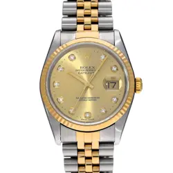ROLEX DATEJUST 16233G CHAMPAGNE/DIAMOND WATCH 681368