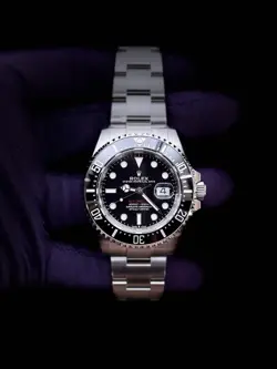 ROLEX SEA-DWELLER 126600 SILVER OYSTER BRACELET WITH BLACK BEZEL NEW UNWORN