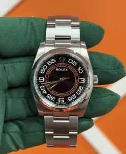 ROLEX OYSTER PERPETUAL 36MM 116000 BLACK HARLEY DIAL