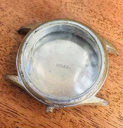 ROLEX WATCH CASE FROM 1940’S.  PROBABLY CANADIAN FOR CALIBRE 59 ROLEX MOVEMENT.