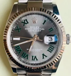 ROLEX DATEJUST 126234 36MM WIMBLEDON DIAL STAINLESS STEEL 18K GOLD PAPERS 2022