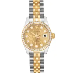 ROLEX DATEJUST STEEL YELLOW GOLD ANNIVERSARY DIAMOND LADIES WATCH 179383