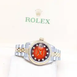 Rolex 26mm 18K Half Yellow Gold Red Degrade Diamonds Datejust REF: 69173 (R)