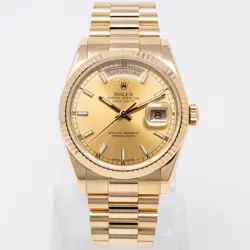 ROLEX DAY-DATE 36 118238 YELLOW GOLD WATCH - CHAMPAGNE DIAL, PRESIDENT - PRE-...