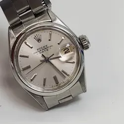 ROLEX LADIES DATE 26 MM STEEL OYSTER SILVER DIAL AUTOMATIC WATCH 6516 CIRCA 1967