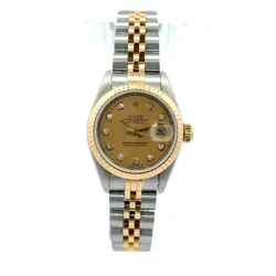 1993 ROLEX DATEJUST #69173 - 26MM DIAMOND DIAL FLUTED BEZEL 18K YELLOW GOLD