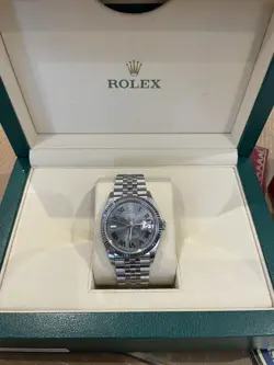 ROLEX DATEJUST 36 126234 2024 WIMBLEDON DIAL JUBILEE BOX AND PAPERS