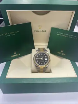 ROLEX DATEJUST 116333 GOLD AND SILVER OYSTER BRACELET WITH GOLD BEZEL ROLEX BOX