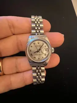 79174 ROLEX DATEJUST 26MM 18K WG STEEL FLUTED BEZEL JUBILEE BRACELET # F83674