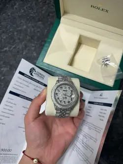 ROLEX DATEJUST 36MM 17 CARATS NATURAL DIAMONDS BOX AND APPRAISAL