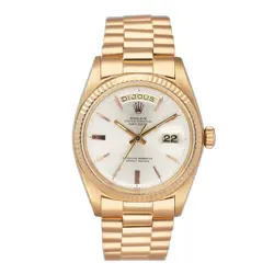 ROLEX DAY-DATE 1803 SILVER DIAL 18K ROSE GOLD MENS WATCH