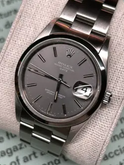 ROLEX OYSTER PERPETUAL DATE 15200 STAINLESS STEEL GRAY DIAL 34MM WATCH
