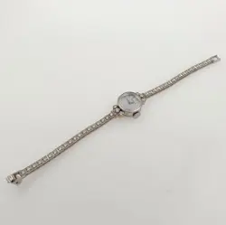 Vintage Rolex Lady Watch with Diamonds Tennis Bracelet White Gold 14k