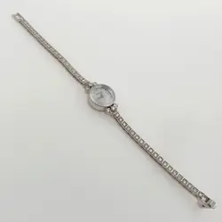 Vintage Rolex Lady Watch with Diamonds Tennis Bracelet White Gold 14k