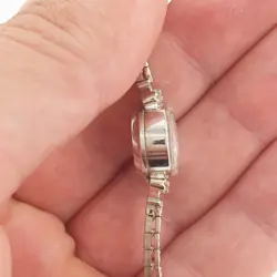 Vintage Rolex Lady Watch with Diamonds Tennis Bracelet White Gold 14k