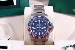 ROLEX 1 OWNER GMT-MASTER II BLUE PEPSI WHITE GOLD BOX/PAPERS/CARD 126719BLRO