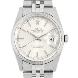 ROLEX DATEJUST 16234 SILVER BAR U NUMBER SECOND HAND MENS