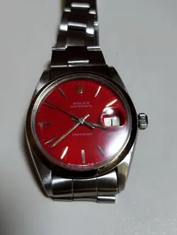 ROLEX OYSTERDATE PRECISION REF.6694 ANTIQUE VINTAGE RED DIAL WRISTWATCH