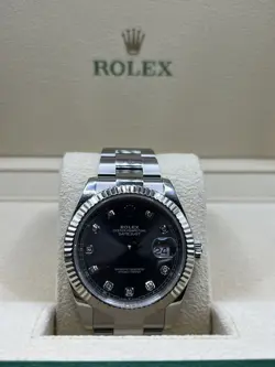 ROLEX DATEJUST 41MM 126334 RHODIUM DIAMOND DIAL - COMPLETE SET