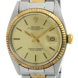 VINTAGE ROLEX DATEJUST 1601 18K GOLD STEEL AUTOMATIC MENS  WATCH BF580529