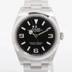 ROLEX EXPLORER I 124270 SS SS AT BLACK DIAL 3 EXTRA LINKS
