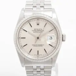 ROLEX DATEJUST 16220 SS SS AT SILVER-FACE 5 EXTRA LINKS