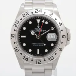 ROLEX EXPLORER II 16570 SS SS AT BLACK DIAL 4 EXTRA LINKS