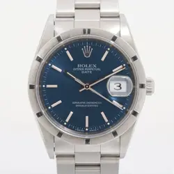 ROLEX OYSTER PERPETUAL DATE 15210 SS SS AT BLUE-FACE 1 EXTRA LINK