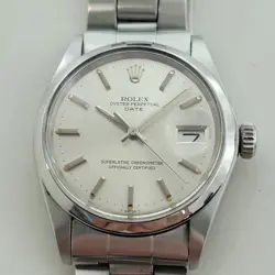ROLEX OYSTER PERPETUAL DATE 1500 35MM MENS AUTOMATIC 1970S ALL ORIGINAL RA608
