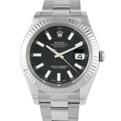 ROLEX DATEJUST II BLACK DIAL OYSTER WATCH 116334