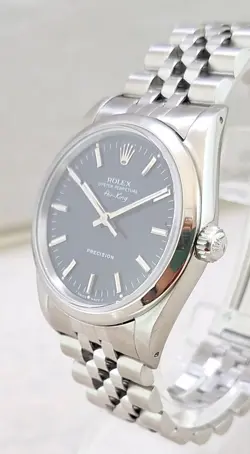 ROLEX OYSTER PERPETUAL AIR-KING 14000 SS MENS 34MM ALL ORIGINAL, BLACK DIAL 1991