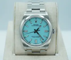 ROLEX 126000 OYSTER PERPETUAL 36 TIFFANY TURQUOISE DIAL 2023 WARRANTY