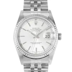 ROLEX DATEJUST 36 16234 SILVER INDEX STEEL GOLD JUBILEE MENS WATCH