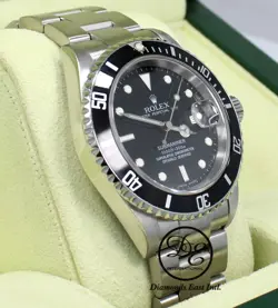 ROLEX Submariner Date 16610 Oyster No Holes Steel Black Dial Watch