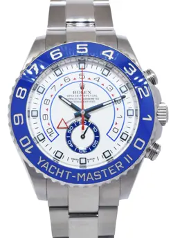 ROLEX YACHT-MASTER II STEEL BLUE CERAMIC BEZEL MENS WATCH B/P '16 116680