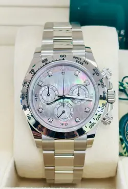 ROLEX COSMOGRAPH DAYTONA 116509 AUTO 18K WHITE GOLD MOP DIAL MEN'S WATCH 40MM