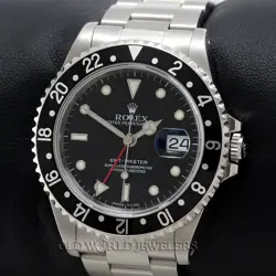ROLEX GMT MASTER 16700LN BLACK DIAL STAINLESS STEEL W/BOX CPO CARD