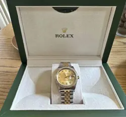GENTS ROLEX WATCH STAINLESS STEEL AND 18 KARAT YELLOW GOLD JUBILEE BRACELET