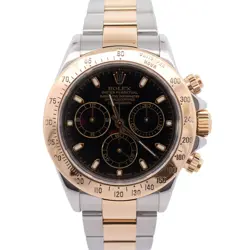ROLEX DAYTONA 40MM BLACK DIAL WATCH 116523 YG