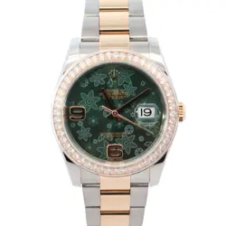ROLEX DATEJUST 36MM GREEN DIAL WATCH 116243 YG
